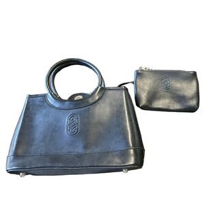Marino Orlandi Leather Handbag Vintage Detachable Coin Bag Black Structured Keyc